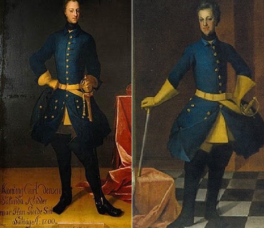 Ил. 103. Портреты работы Давида фон Краффта. Слева изображение Карла XII, справа портрет из альманаха ГРМ.